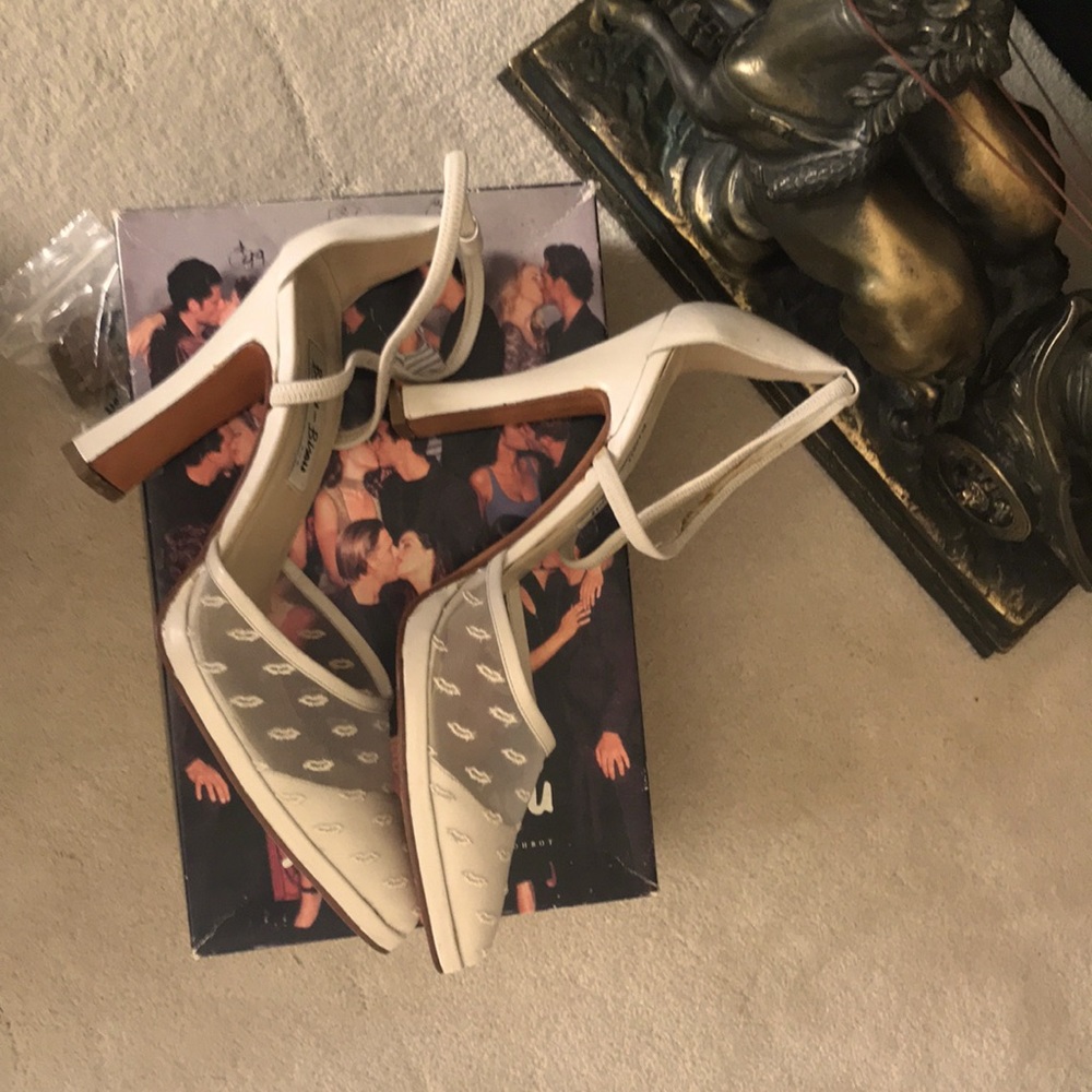 Bisou-Bisou, Bette Napa-Kid/Lips, Mesh/Cream, Size 10 - Picture 3 of 7